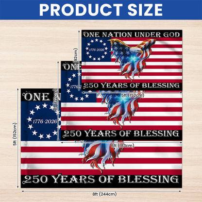 One Nation Under God, 250 Years Of Blessing 250 American Grommet Flag
