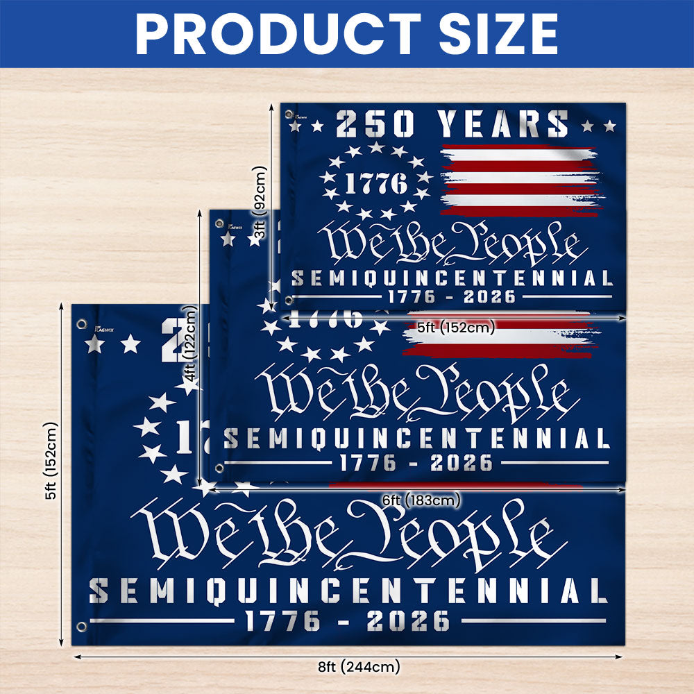 We The People 250 Canvas American Grommet Flag for 250th Anniversary