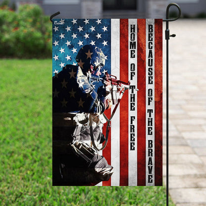 Home Of The Free Because Of The Brave American Soldier Flag