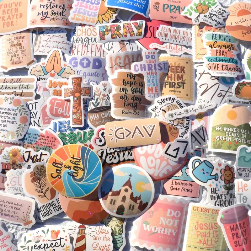 ✝️ Faith That Sticks – 300 PCS Inspirational Christian Bible Verse Stickers
