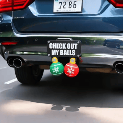 🔥Last Day 49% OFF - 🎄🚗Funny “Check Out My Balls” Christmas Hitch Cover Set
