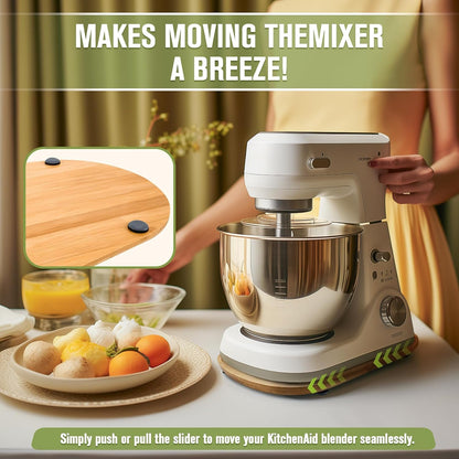 🔥 Handmade Bamboo Mixer Mobile Tray, Waterproof, Anti-Slip & Corrosion-Resistant