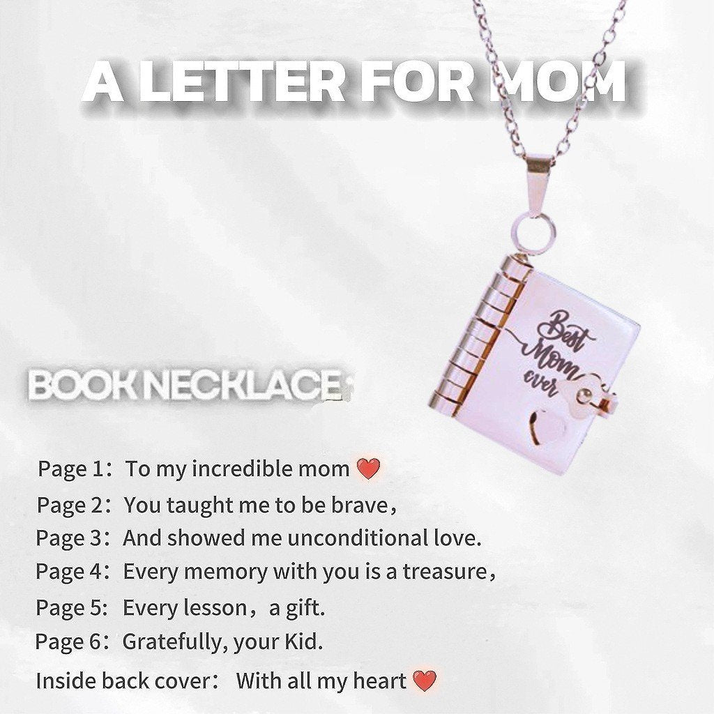 💌My Book Necklace for Daughter,Son or Lover🎁Birthday Day Gift Graduation Jewelry of Love