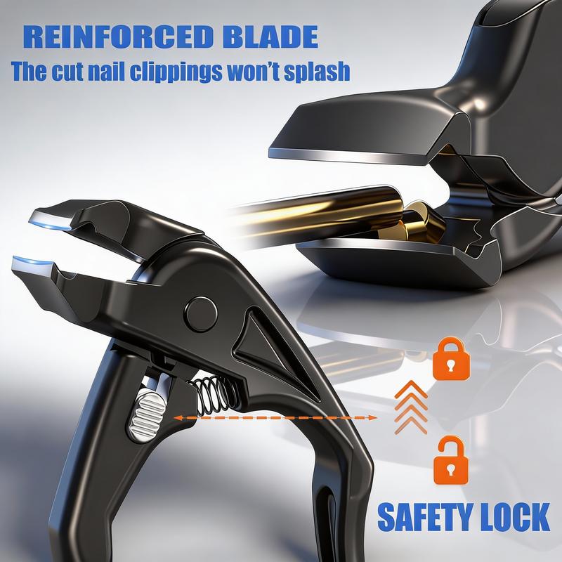✂️ Black Curved Nail Clipper – Ergonomic & Easy for Seniors 🖤