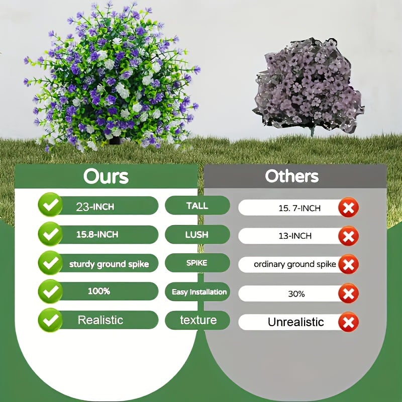 Artificial potted trees with ground stakes