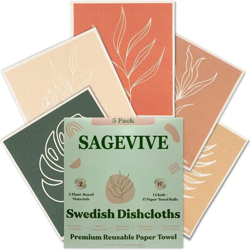 Swedish Dishcloths for Kitchen & Cleaning | 5 Pack