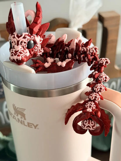 🔥Last Day 49% OFF - 💘🐲Valentines Day Dragon tumbler topper or desk buddy