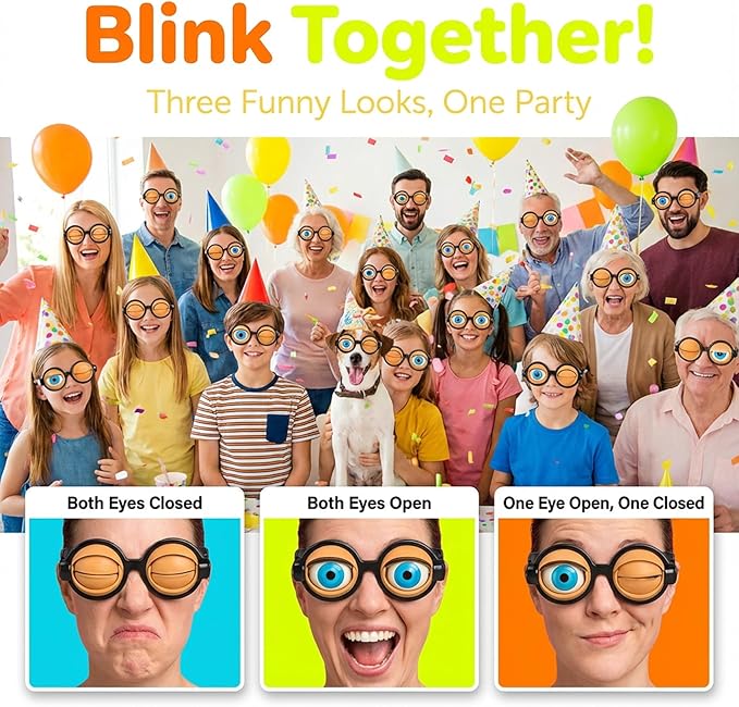 👀Novelty Funny Glasses with Winking Eye Mechanism