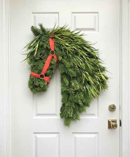 🐴Horse Head Wreath – Rustic Farmhouse Equestrian Door Decor✨
