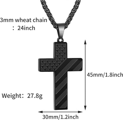 🏆Flash Sale⚡ 50K+ SOLD! Almost Gone-💥🎉✨Flag Cross Necklace,Best Gifts