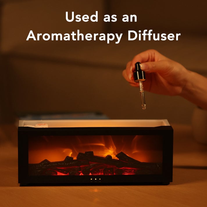 🔥🔥Flame Fireplace Aroma  Diffuser Humidifier Night Light Aromatherapy Timer Gift Atmosphere