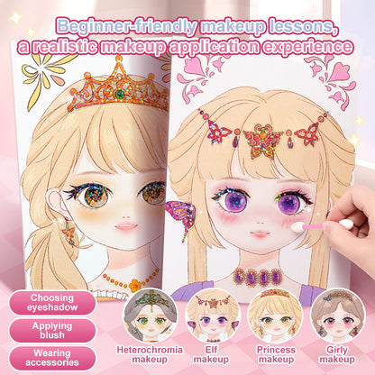 JSR Special Diamond Painting & Princess Book Makeup Craft Kits Foil Art Books Set Play on Paper for Girl Handcraft Easter Gifts