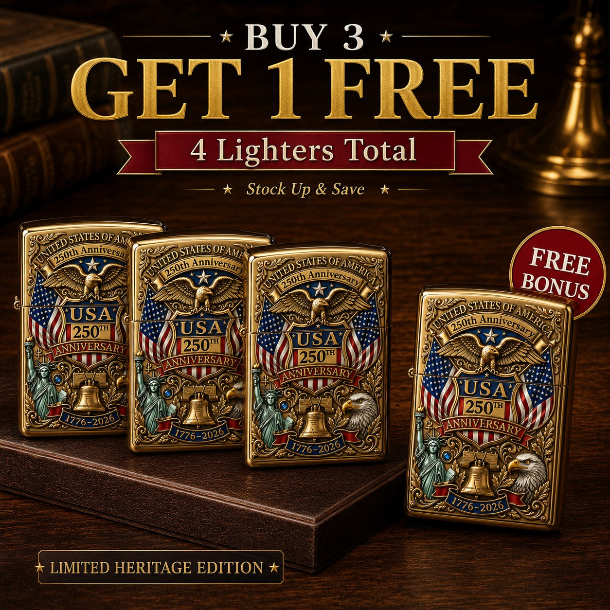 🗽Limited Edition 1776–2026 Semiquincentennial Commemorative Lighter