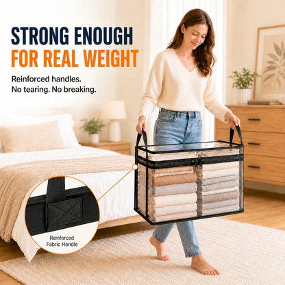 🔥Last Day 50% OFF📦Portable Large Heavy-Duty Thick Plastic Clear Storage Box with Hinged Lid | Home, Travel & Camping