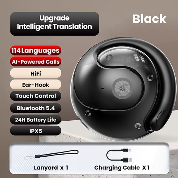 🏆 #1 Best Seller – AI-Powered Wireless Bluetooth 5.4 Earphones | Ultra-Clear Translation & Perfect iOS & Android Fit! 🎧🤖✨