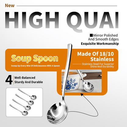 🍲 Stainless Steel Soup Spoon Set