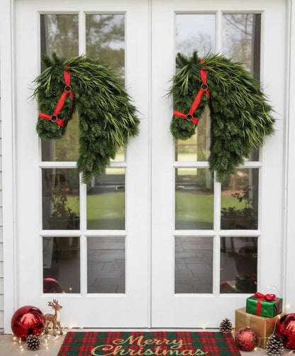 🐴Horse Head Wreath – Rustic Farmhouse Equestrian Door Decor✨