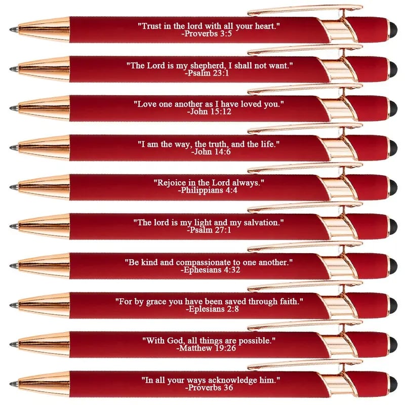 💕49% OFF❤️🙌Find Daily Strength: Premium Comfort Bible Verse Pens – 10pcs (Gift Set)