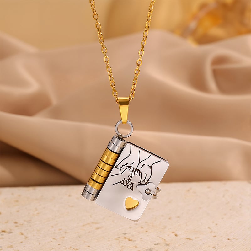 💌My Book Necklace for Daughter,Son or Lover🎁Birthday Day Gift Graduation Jewelry of Love