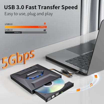 Last Day Sale Retro Laptop CD DVD Player USB C 3.0 Portable CD Burner