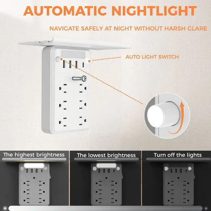 🏆Black Friday 60% OFF💥🎁Wall Outlet Extender with Shelf Night