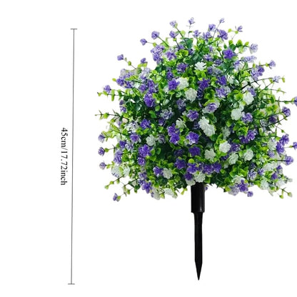 Artificial potted trees with ground stakes