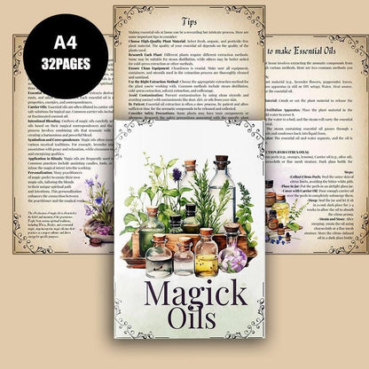 ✨ Magick Oils Quick Reference Book | 54 Attributes, Relationships & Uses | Kitchen Witch Spells & Herb Magic Guide
