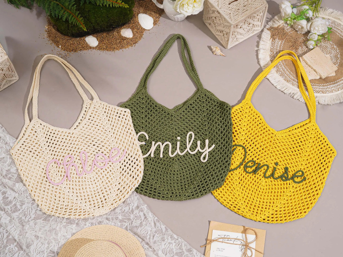 Personalized beach tote bags