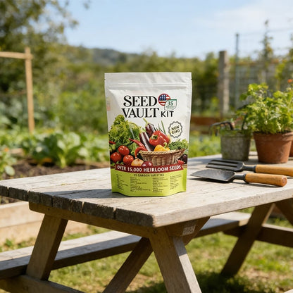 🥦Ultimate Survival Seed Vault (15,000+ Seeds) – 35 Variety Pack with 3-5Year Shelf Life🌿