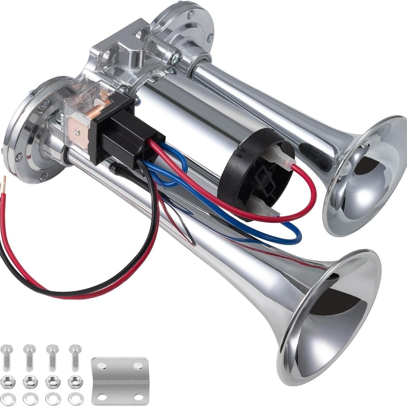 🔥LAST DAY 49% OFF - 🚗🔧2026 Upgraded 12V Dual Air Horn Kit – 130DB Super Loud Dual Horn with Compressor for Cars, Trucks, SUVs, Boats & More(✨Includes installation manual and video guide)