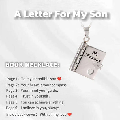 💌My Book Necklace for Daughter,Son or Lover🎁Birthday Day Gift Graduation Jewelry of Love