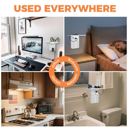 🏆Black Friday 60% OFF💥🎁Wall Outlet Extender with Shelf Night