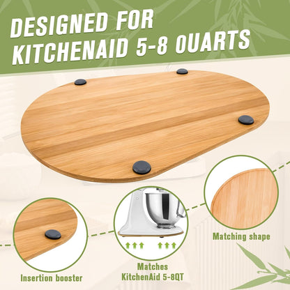 🔥 Handmade Bamboo Mixer Mobile Tray, Waterproof, Anti-Slip & Corrosion-Resistant