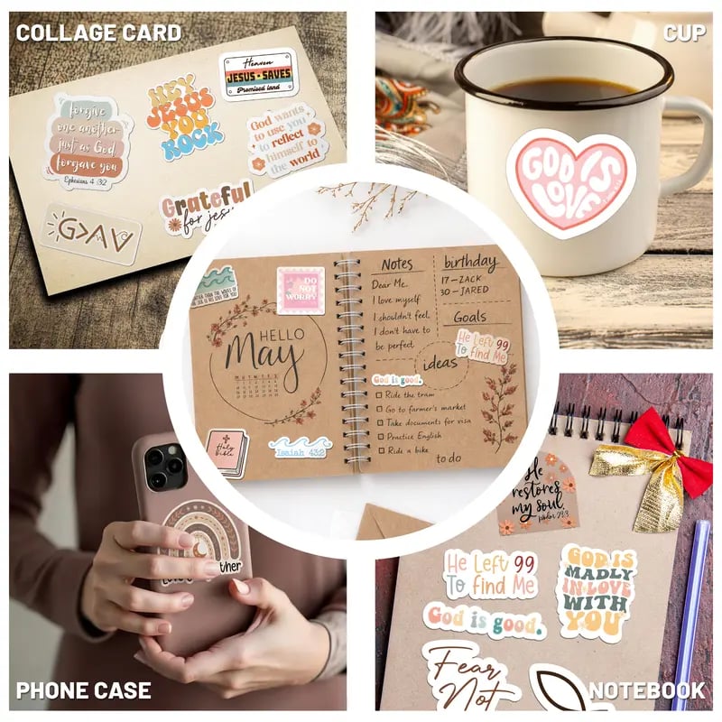 ✝️ Faith That Sticks – 300 PCS Inspirational Christian Bible Verse Stickers