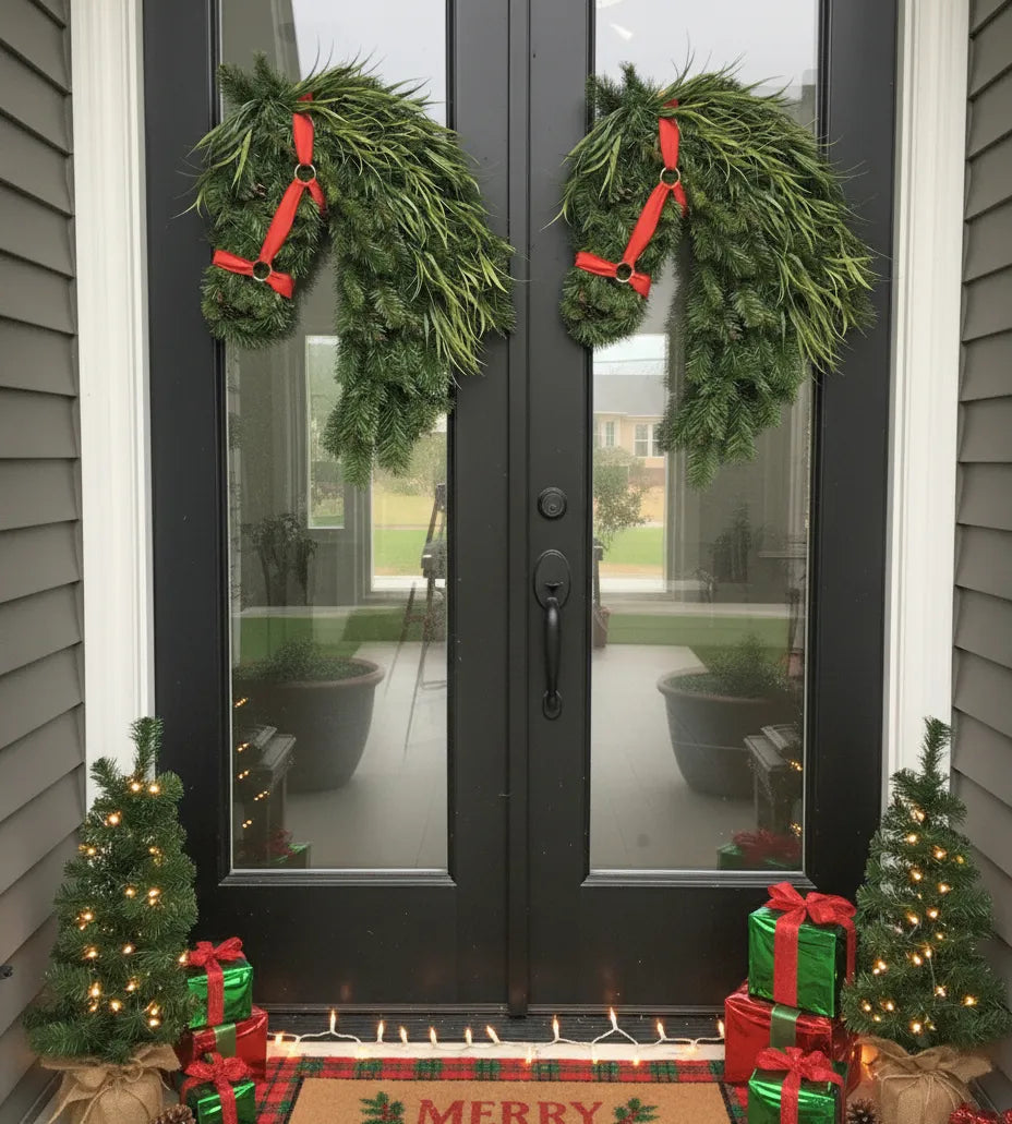 🐴Horse Head Wreath – Rustic Farmhouse Equestrian Door Decor✨