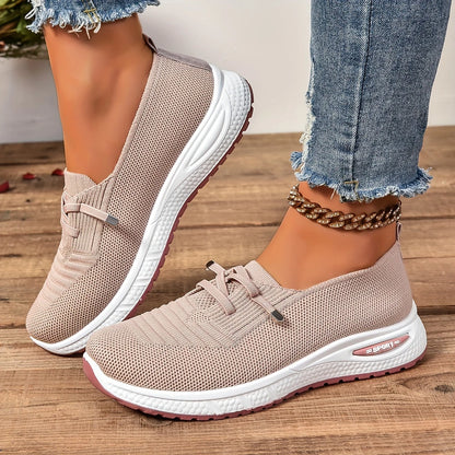 Women's Casual Breathable Sneakers – Lace-Up, Low-Top, Comfortable