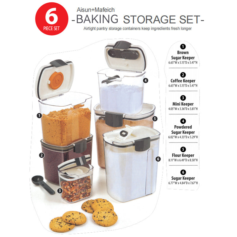 Baking Storage Set Container Kitchen 4/6 Pcs Set