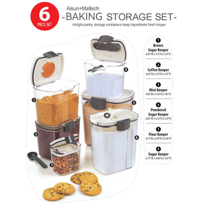 Baking Storage Set Container Kitchen 4/6 Pcs Set