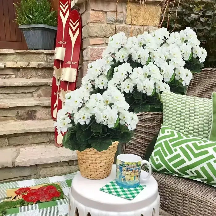 🌸 LAST DAY 50%OFF🌸 Bundles Artificial Geranium Flowers For Outdoors Geranium Flowers Outdoor Artificial Flowers UV Resistant Garden Plants Faux Flowers For Home Kitchen Table Centerpieces