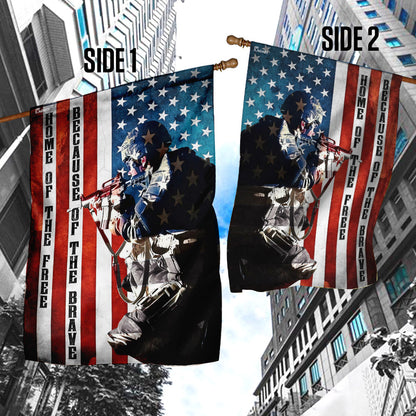 Home Of The Free Because Of The Brave American Soldier Flag