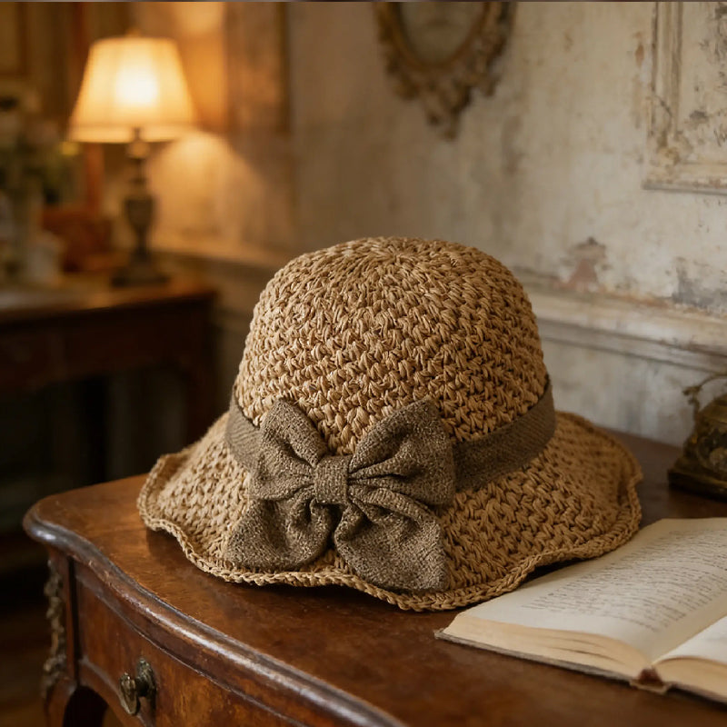 Hot Selling! 50% OFF 🔥 Handmade straw hat, foldable, sun protection, with bow.