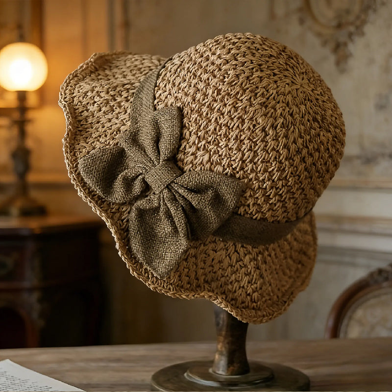 Hot Selling! 50% OFF 🔥 Handmade straw hat, foldable, sun protection, with bow.