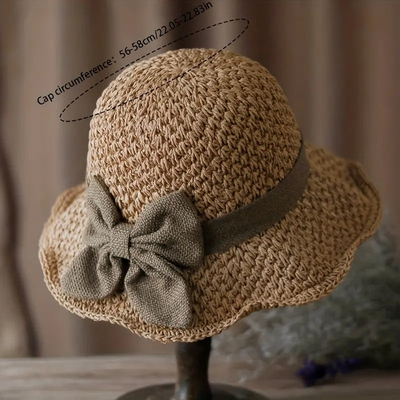 Hot Selling! 50% OFF 🔥 Handmade straw hat, foldable, sun protection, with bow.