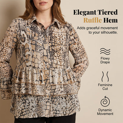 📢📢40% OFF !! ⏰Women's Casual Flowy Ruffled Top