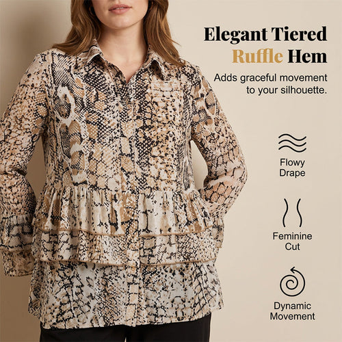 📢📢40% OFF !! ⏰Women's Casual Flowy Ruffled Top