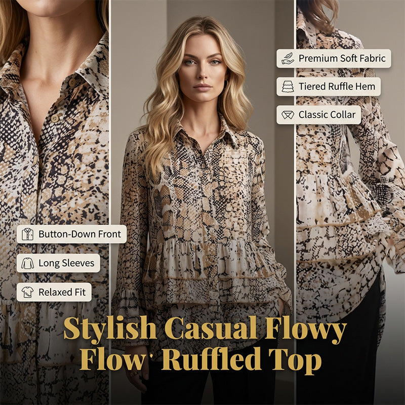 📢📢40% OFF !! ⏰Women's Casual Flowy Ruffled Top