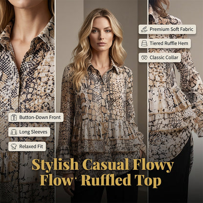 📢📢40% OFF !! ⏰Women's Casual Flowy Ruffled Top