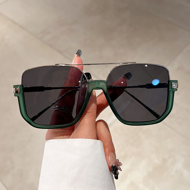 Green ＆Silver Frame + Black＆Gray Lenses