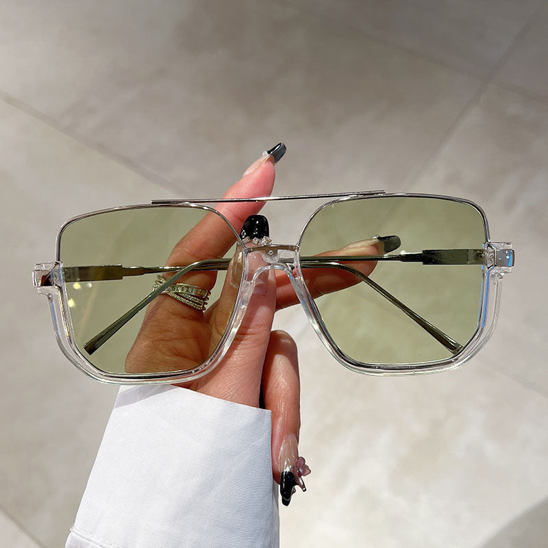 Silver Frame + Green Lenses
