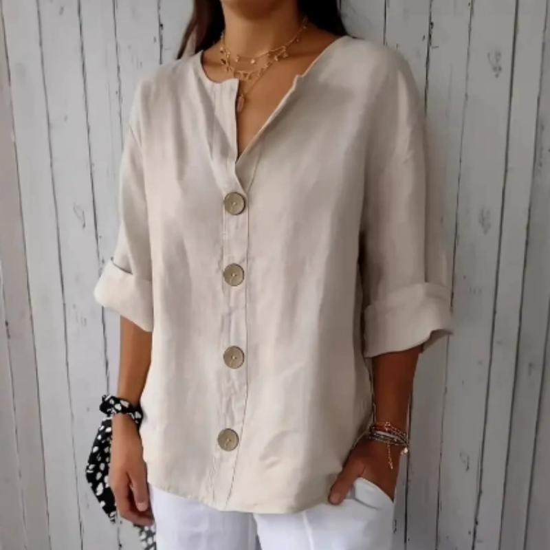 👕 LIMITED-TIME 50% OFF! 💫 Women's Loose Button-Down Top – Easy, Breathable, Wrinkle-Resistant 🌿